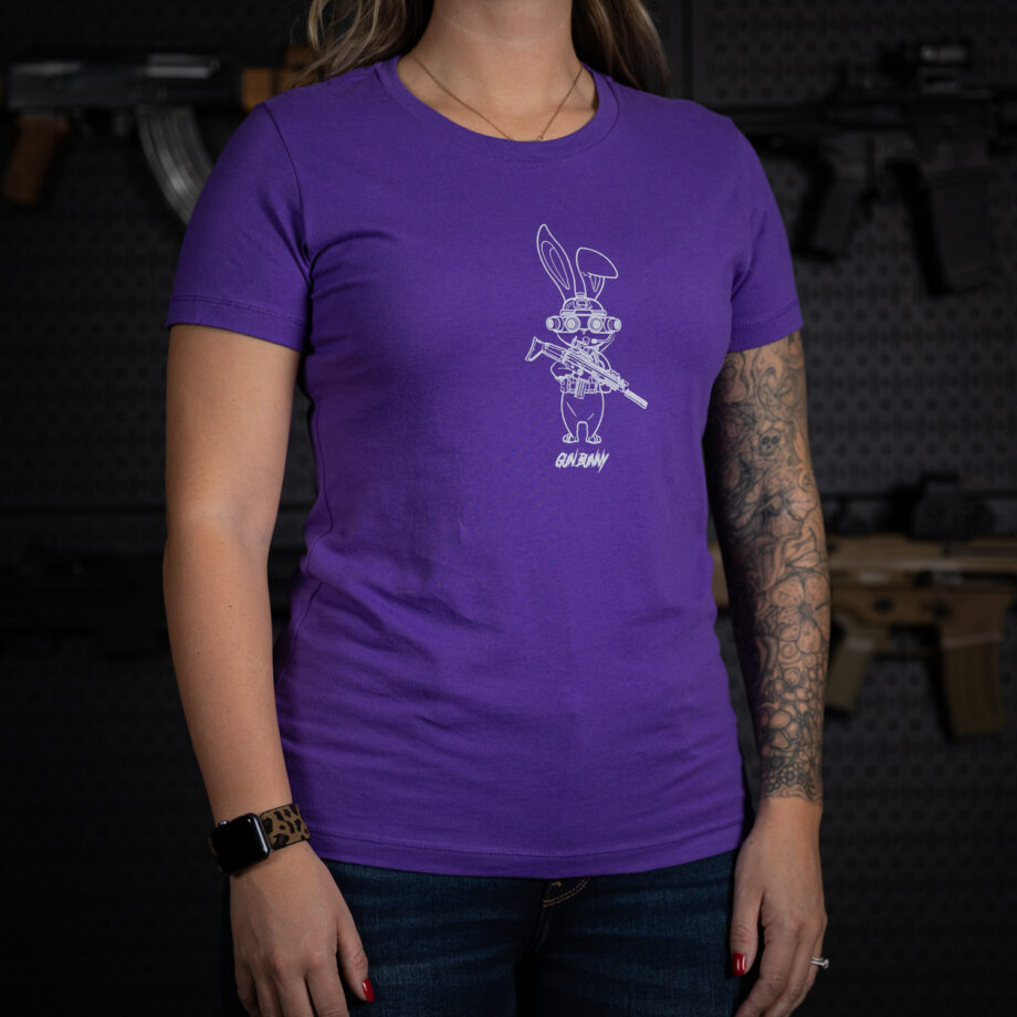 Ladies Gun Bunny T-Shirt - Image 2